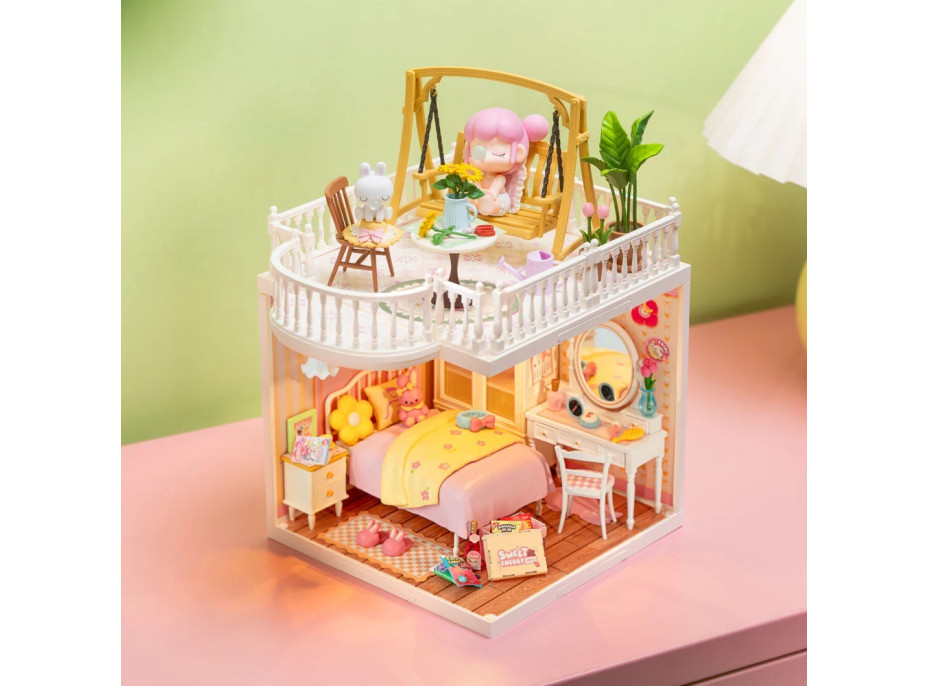 RoboTime 3D drevená skladačka Rozšírenie pre miniatúry domčekov Terasa s hojdačkou