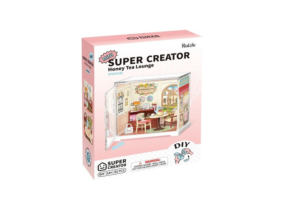 RoboTime 3D drevená skladačka Miniatúra domčeku mini Medová čajovňa