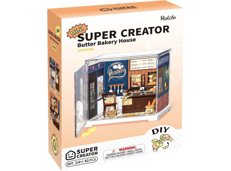 RoboTime 3D drevená skladačka Miniatúra domčeku mini Pekáreň