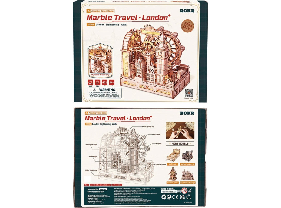RoboTime 3D mechanická skladačka guličkovej dráhy Londýn