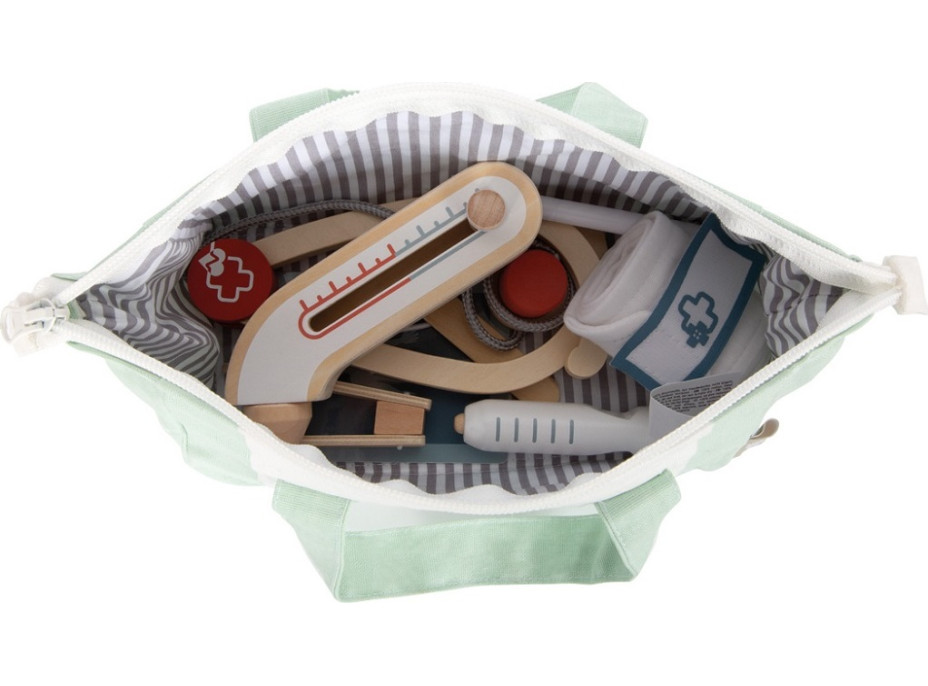 small foot Doktorandský set so zeleno-bielou lekárskou taškou