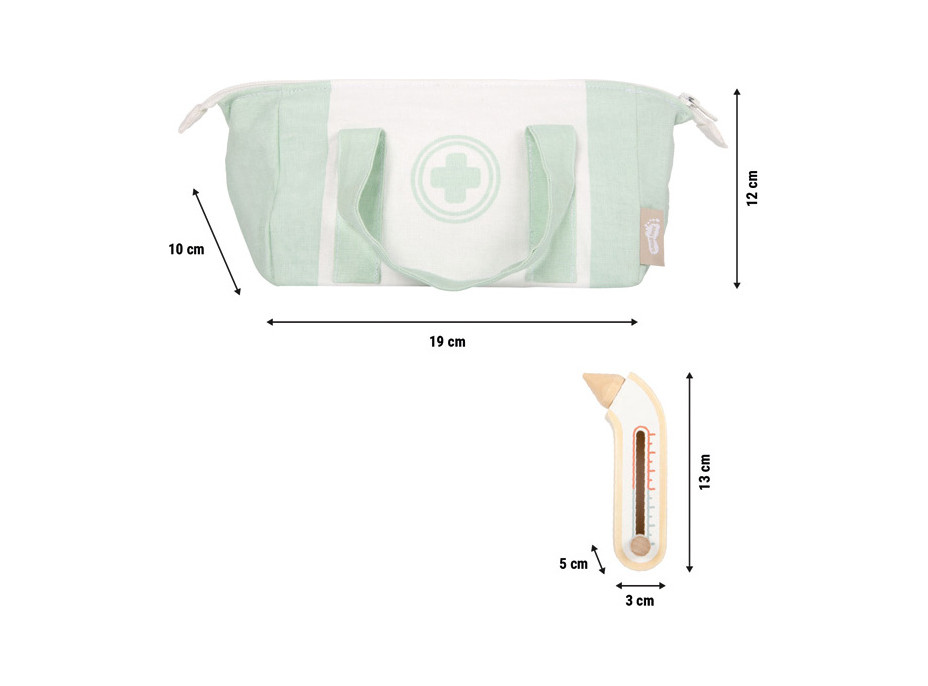 small foot Doktorandský set so zeleno-bielou lekárskou taškou