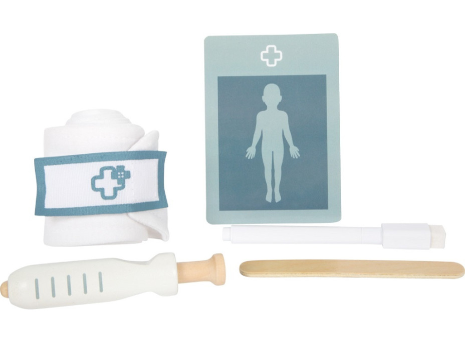 small foot Doktorandský set so zeleno-bielou lekárskou taškou