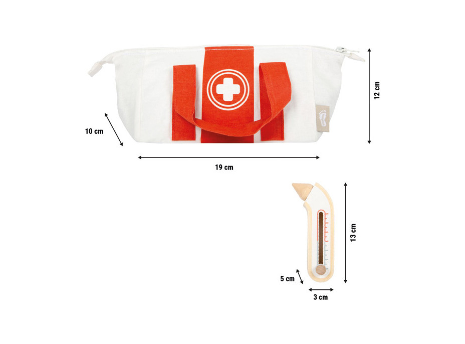 small foot Doktorský set s červeno-bielou lekárskou taškou