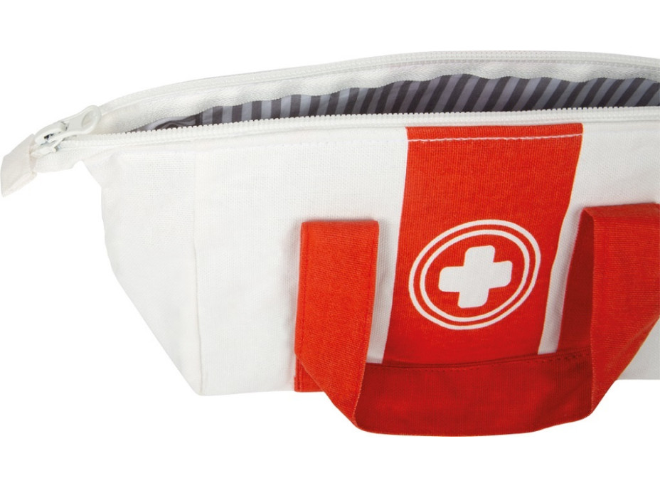 small foot Doktorský set s červeno-bielou lekárskou taškou