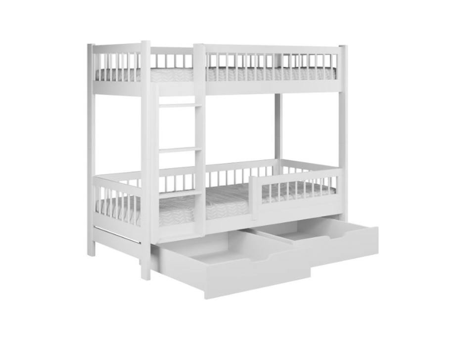 Detská poschodová posteľ so šuplíkmi z masívu borovice COEN - 180x80 cm - kašmírová