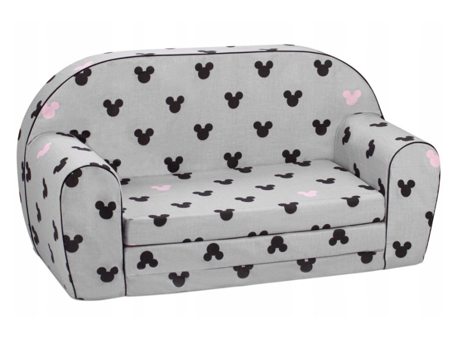 Detská rozkladacia JUNIOR pohovka Myška Minnie - šedá