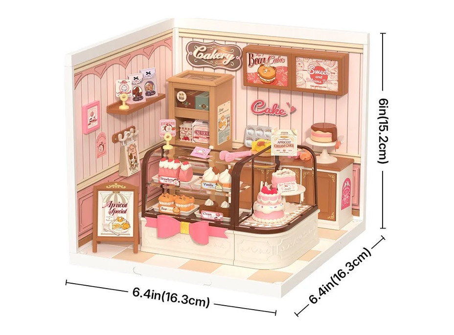 RoboTime 3D drevená skladačka Miniatúra domčeku Cukráreň Tasty