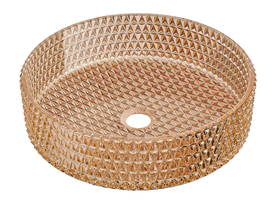 Sklenené umývadlo MEXEN AURA - krištáľový vzor - rose gold, 24013968