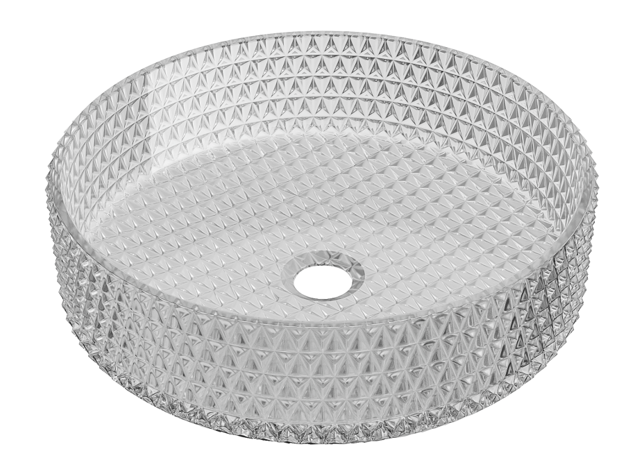 Sklenené umývadlo MEXEN AURA - krištáľový vzor - šedé, 24013966