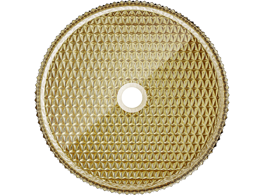 Sklenené umývadlo MEXEN AURA - krištáľový vzor - zlaté, 24013952