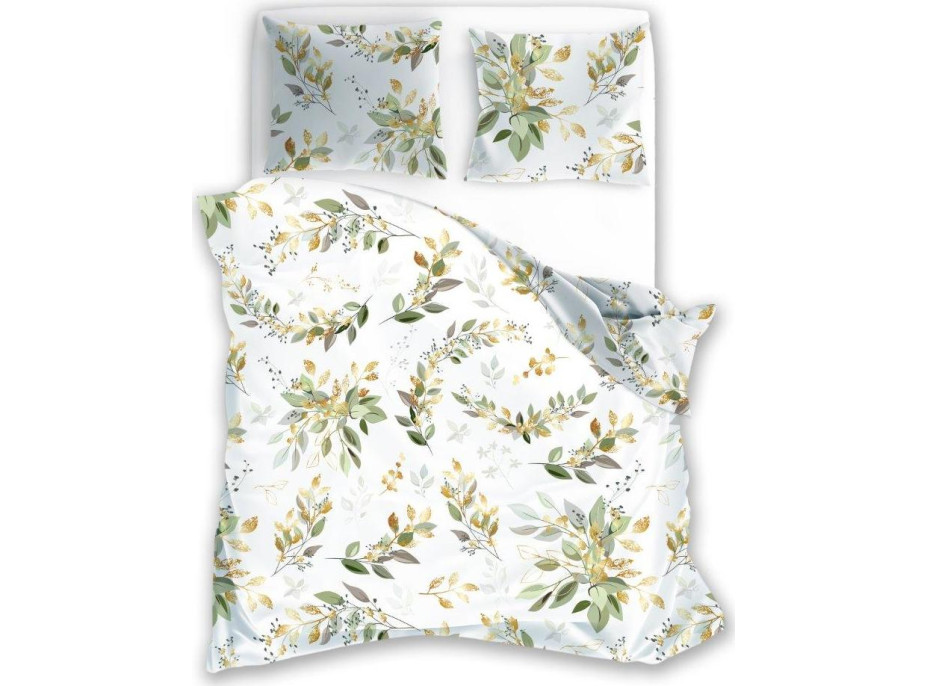 Bavlnené obliečky FLOWERS - biele - 220x200 cm