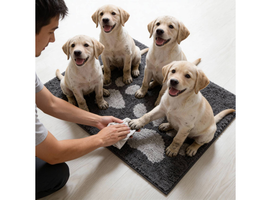 Koberec pre psov SOFT SHAGGY PAW - 45x70 cm - grafitový