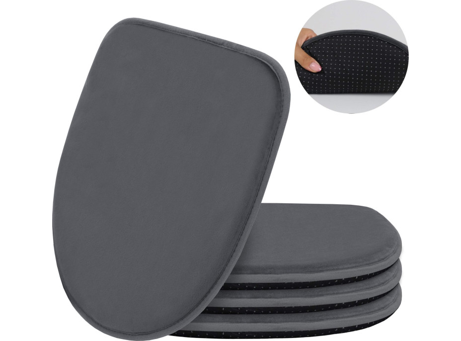 Podsedák na stoličku MARIE 39x38 cm - grafitový