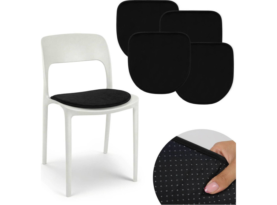 Podsedák na stoličke MARIE 39x38 cm - čierny