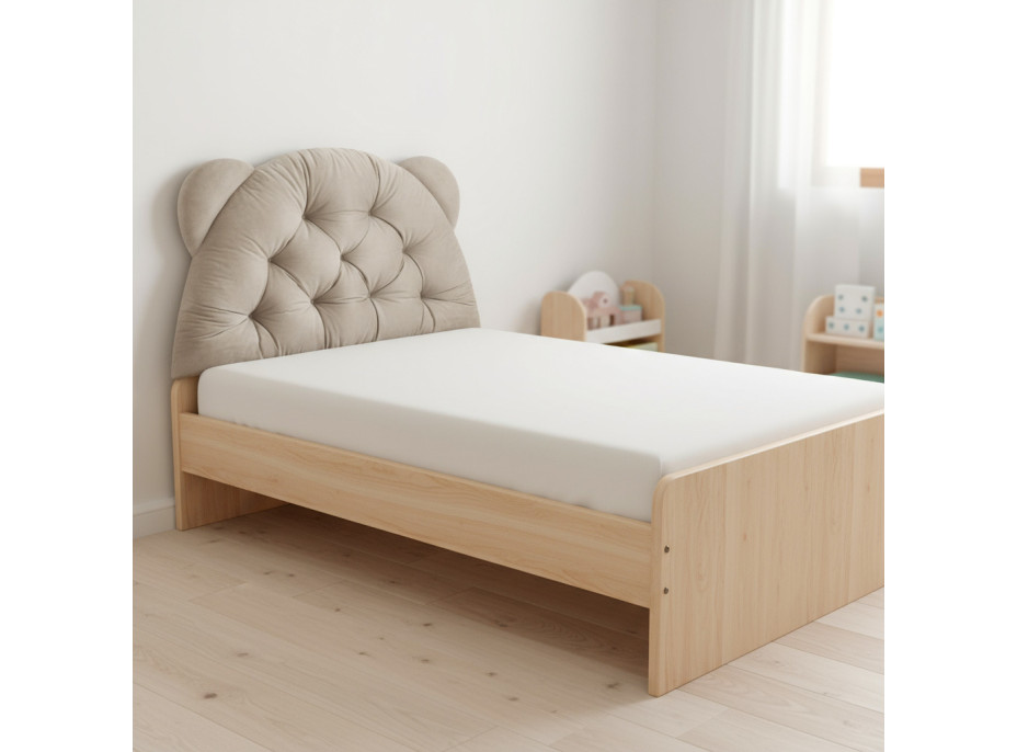 Čalúnená opierka hlavy BEAR Velvet 95x55 cm - béžová