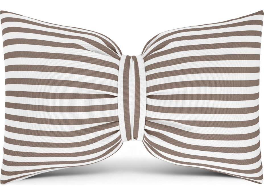 Dekoračný vankúš GLAM 30x50 cm - biele/béžové pruhy