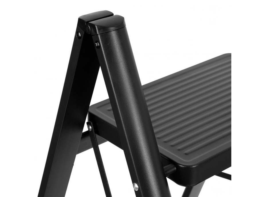 Skladacie kovové schodíky EASYSTEP čierne - 2stupňové