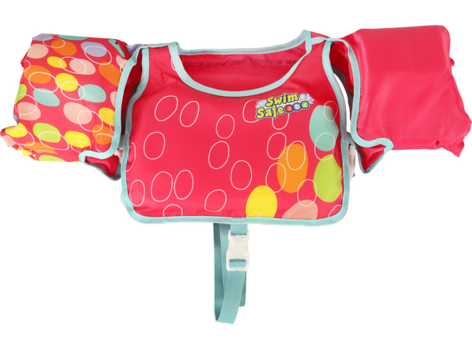 Plavecká vesta s rukávmi AQUASTAR - 3-6 rokov, 19-30 kg - ružová