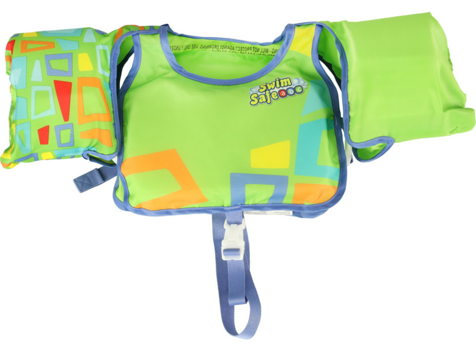 Plavecká vesta s rukávmi AQUASTAR - 3-6 rokov, 19-30 kg - zelená