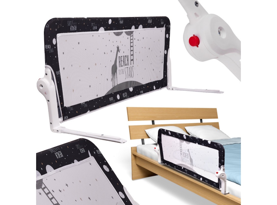 Bezpečnostná zábrana k posteli - 120 cm - čierna