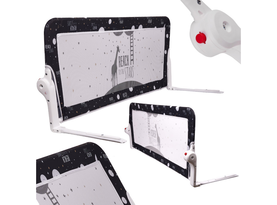 Bezpečnostná zábrana k posteli - 150 cm - čierna