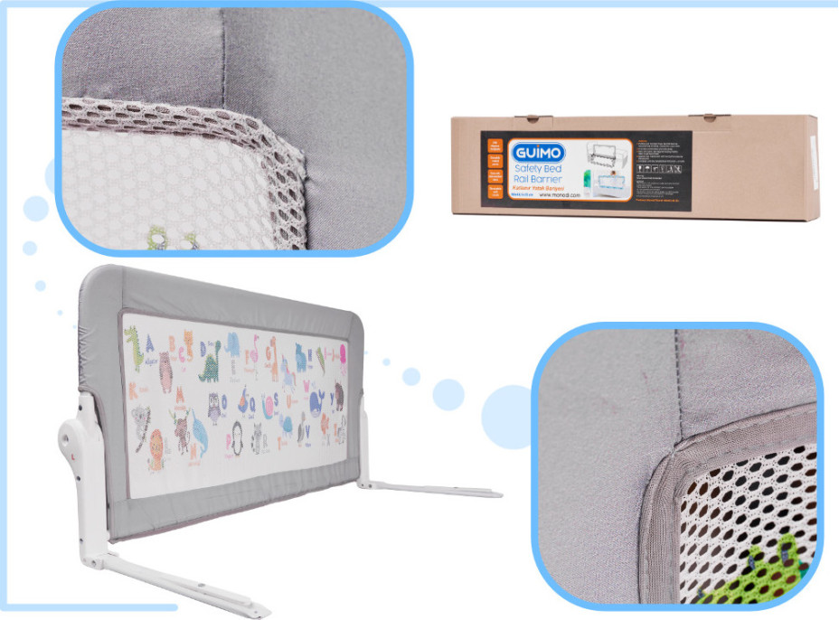 Bezpečnostná zábrana k posteli - 90 cm - Zvieratká