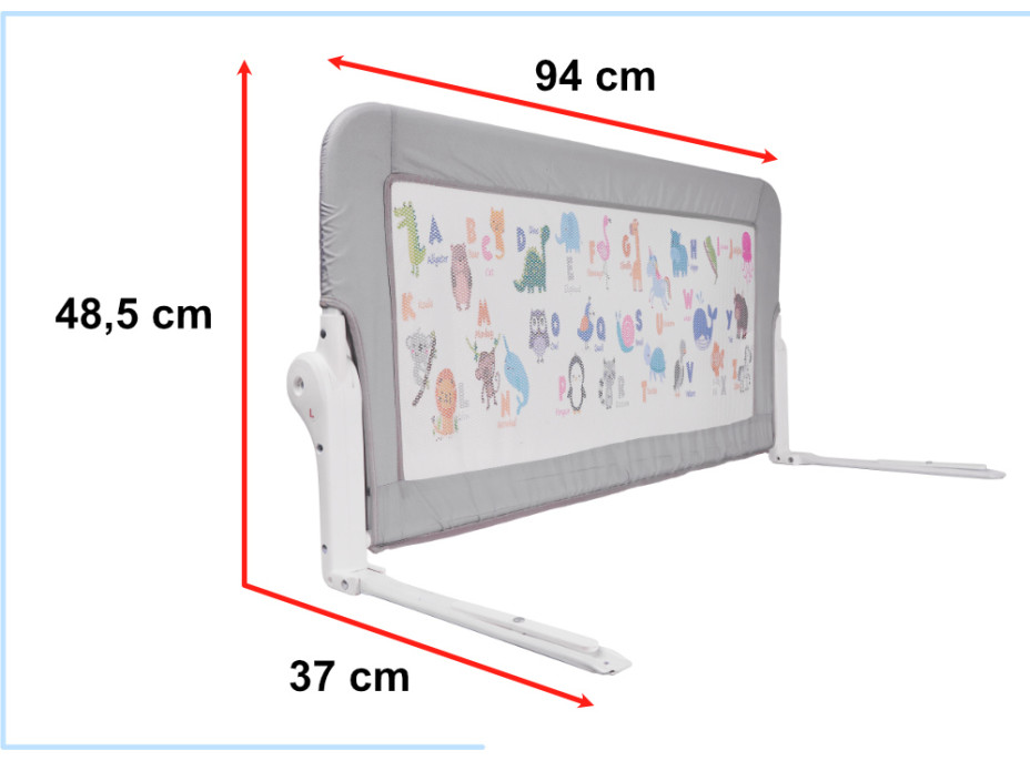Bezpečnostná zábrana k posteli - 90 cm - Zvieratká