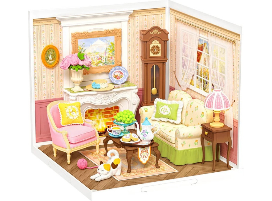 RoboTime 3D drevená skladačka Miniatúra domčeka Čaj o piatej