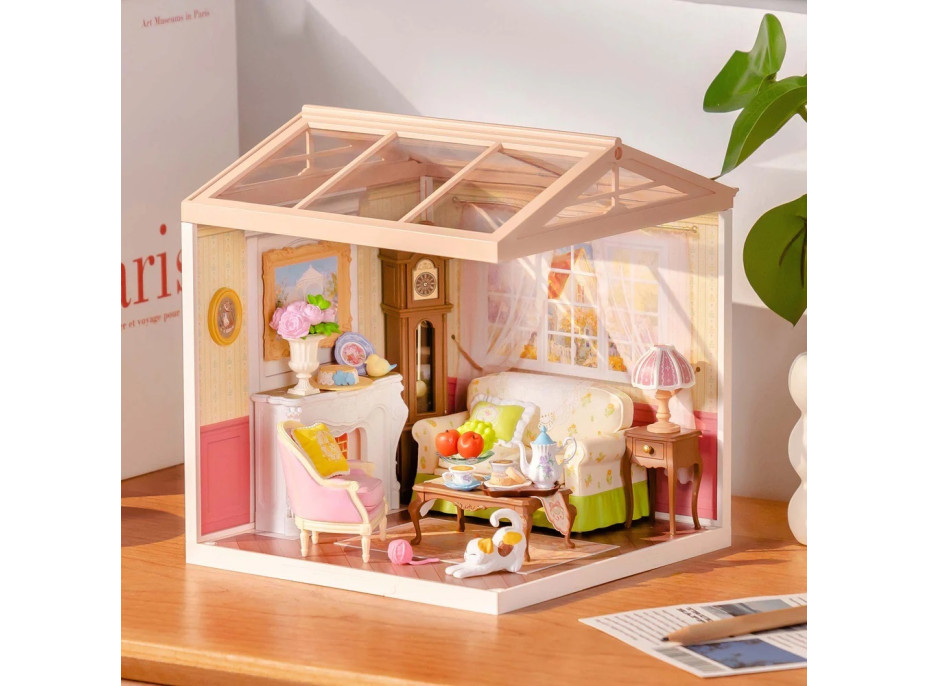 RoboTime 3D drevená skladačka Miniatúra domčeka Čaj o piatej