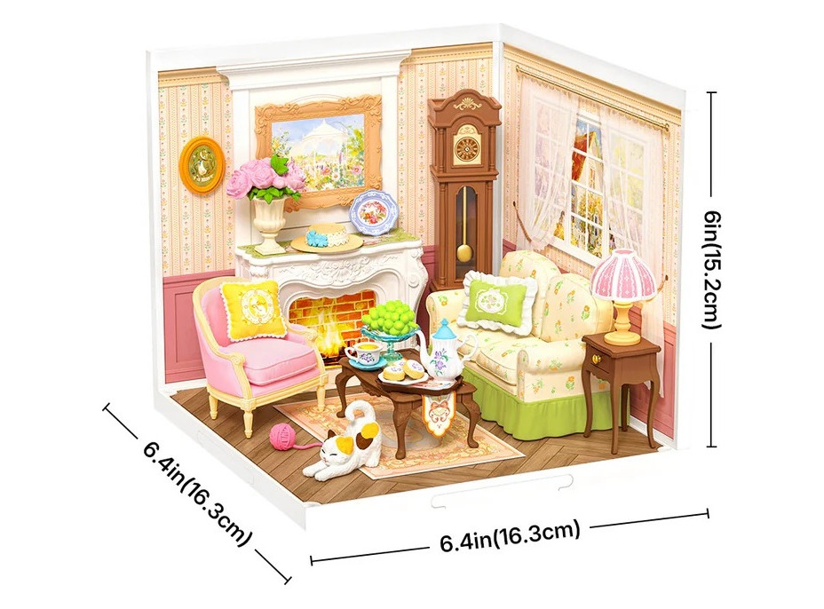 RoboTime 3D drevená skladačka Miniatúra domčeka Čaj o piatej