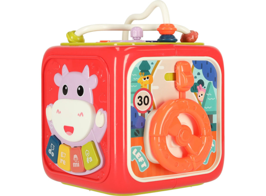 Manipulačná zmyslová Montessori kocka 6v1