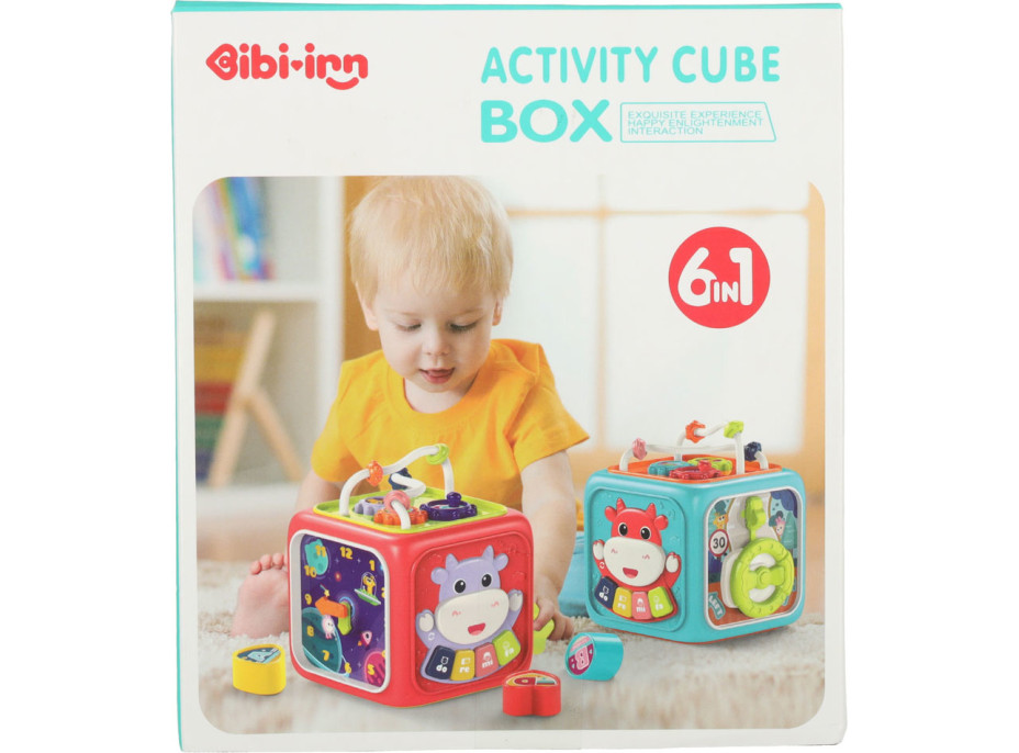 Manipulačná zmyslová Montessori kocka 6v1