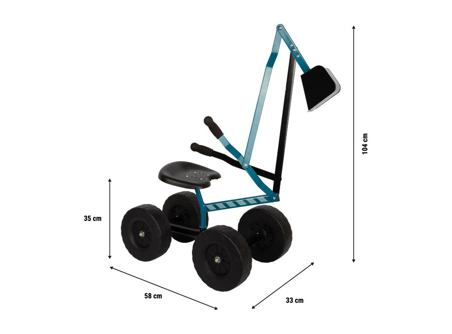 small foot Bager s kolieskami modrý
