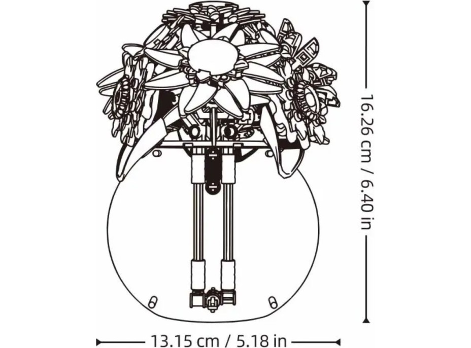 Sluban Flowers M38-P8062 Kytica slnečníc a margarét vo váze