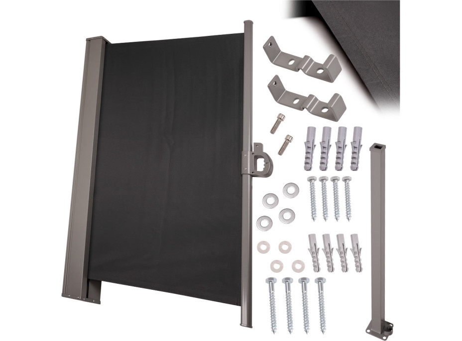 Bočná markíza LUARO rolovacia - 160 x 300 cm - tmavo šedá