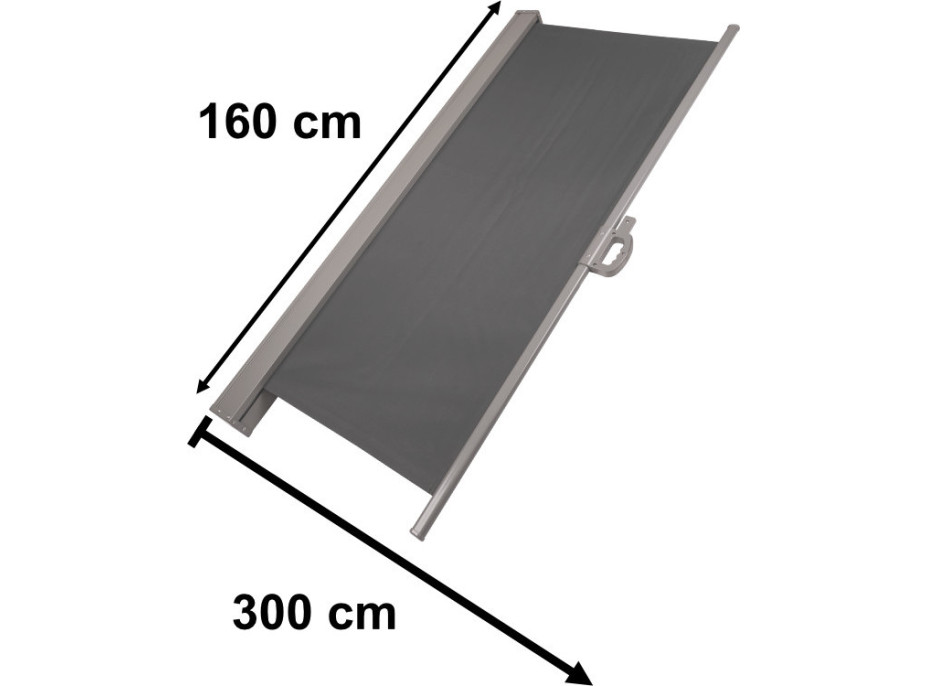 Bočná markíza LUARO rolovacia - 160 x 300 cm - tmavo šedá