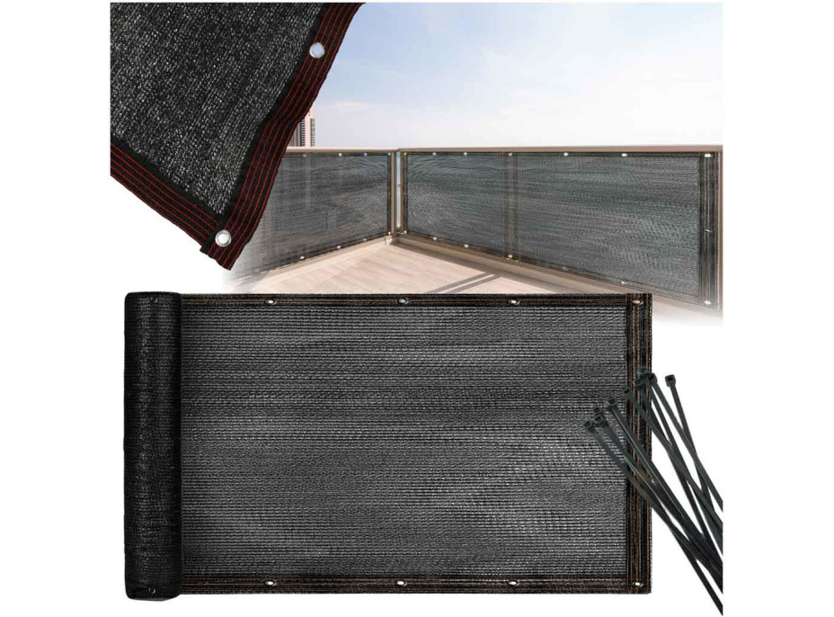 Clona na balkón LUARO - 105x500 cm - čierna