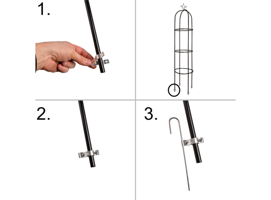 Záhradná kovová pergola LUARO 195 cm - stĺpik