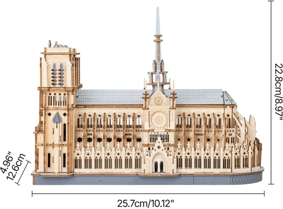 RoboTime 3D drevená skladačka Parížska katedrála Notre-Dame