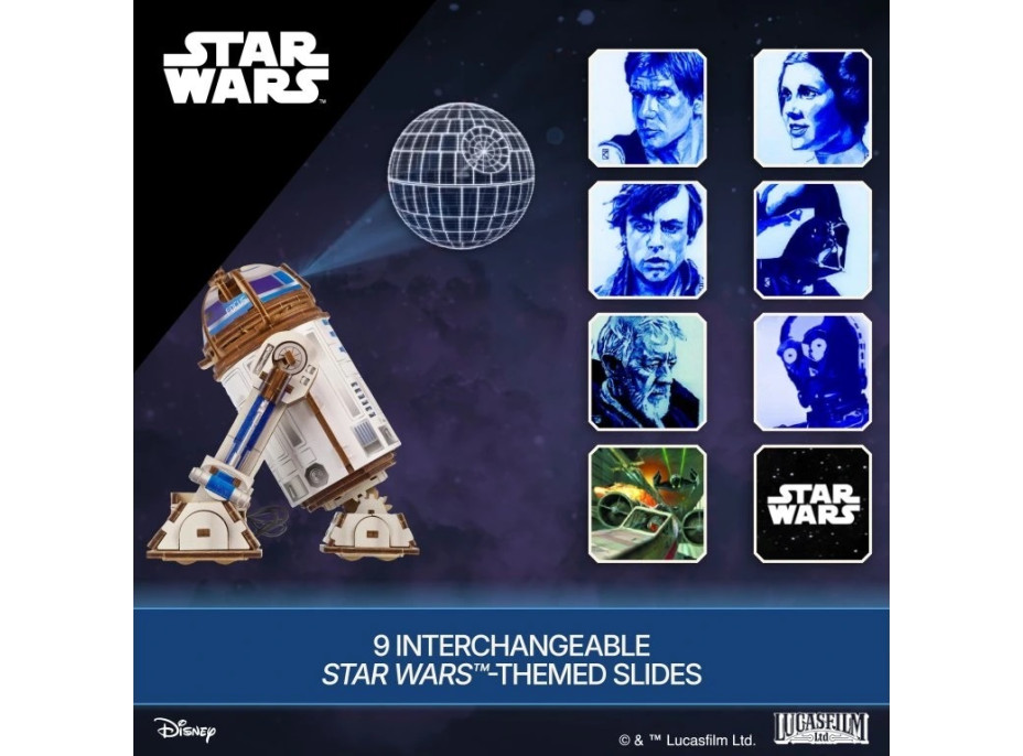 Ugears 3D drevená mechanická skladačka Star Wars R2-D2