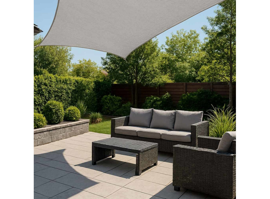 Vodotesná tieniaca plachta LUARO obdĺžnik - 4x3 m - šedá