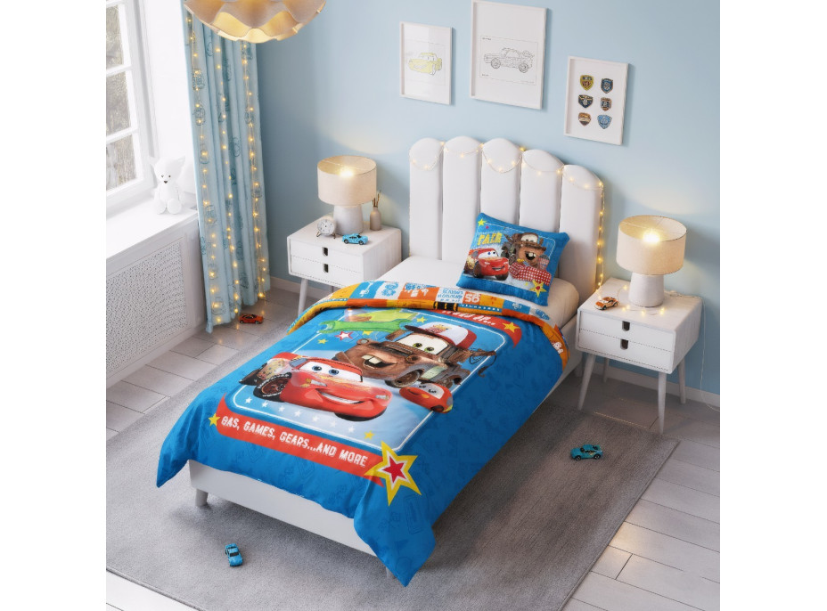 Detské bavlnené obliečky do postieľky 135x100 cm - Autá