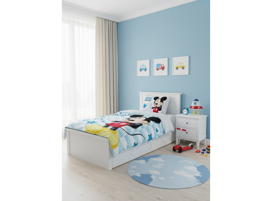Detské bavlnené obliečky do postieľky 135x100 cm - Mickey Mouse - Oh boy!!