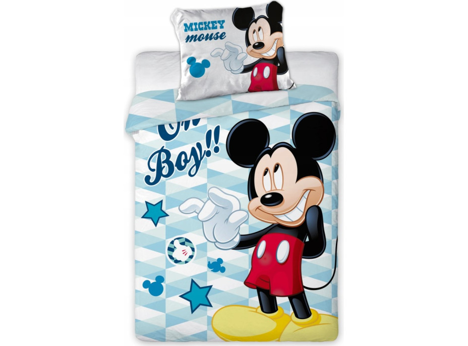 Detské bavlnené obliečky do postieľky 135x100 cm - Mickey Mouse - Oh boy!!