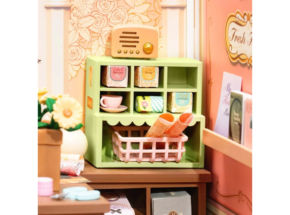 RoboTime 3D drevená skladačka Miniatúra domčeku Kvetinárstvo Fresh Flower