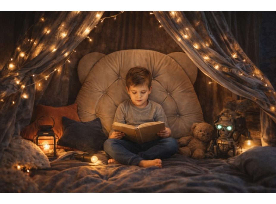 Čalúnená opierka hlavy BEAR Velvet 95x55 cm - krémová