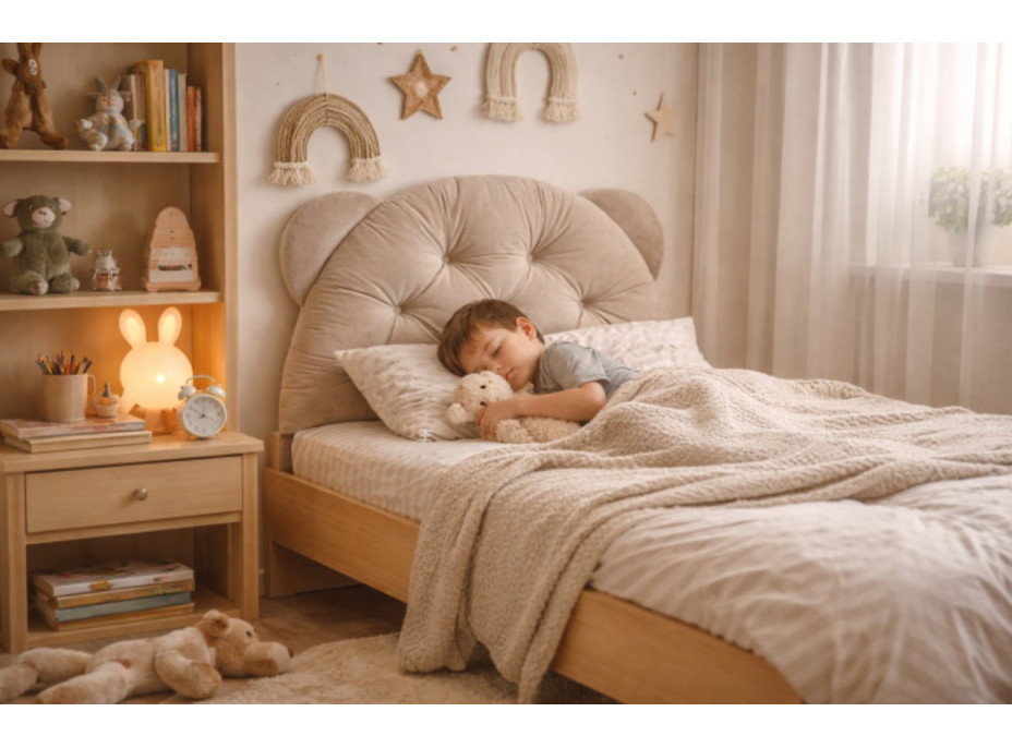 Čalúnená opierka hlavy BEAR Velvet 95x55 cm - šedá