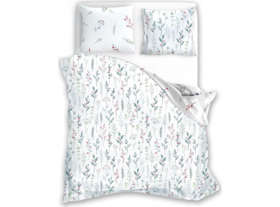 Bavlnené obliečky PRIMAVERA Byliny - biele - 220x200 cm