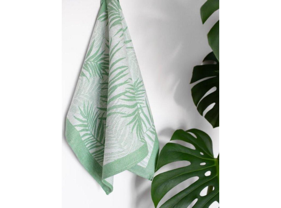 Žakárová kuchynská utierka CARINO 009 - 40x60 cm - zelená